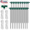 Tent Pegs Ropes Set 20Pcs 9.8in Heavy Duty Tent Stakes Nails Spike with 4x 9.8ft Nylon Ropes Tent Pop Up Canopy Stakes