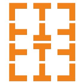 12Pcs Pickle Ball Court Marking Kit 8Pcs T-Shaped Markers 4Pcs L-Shaped Markers Throw Down Silicone Pickleball Court Lines Reusable Boundary Lines wit (Option: Orange)