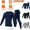 Men Thermal Underwear Set Long Johns Pants Long Sleeve Soft Underwear Kit Top Bottom Winter Sports Suits