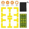 12Pcs Pickle Ball Court Marking Kit 8Pcs T-Shaped Markers 4Pcs L-Shaped Markers Throw Down Silicone Pickleball Court Lines Reusable Boundary Lines wit