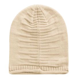 Unisex Knit Beanie Hat Winter Warm Hat Slouchy Baggy Hats Skull Cap 5 Colors (Option: Beige)