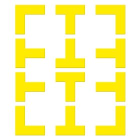 12Pcs Pickle Ball Court Marking Kit 8Pcs T-Shaped Markers 4Pcs L-Shaped Markers Throw Down Silicone Pickleball Court Lines Reusable Boundary Lines wit (Option: Yellow)